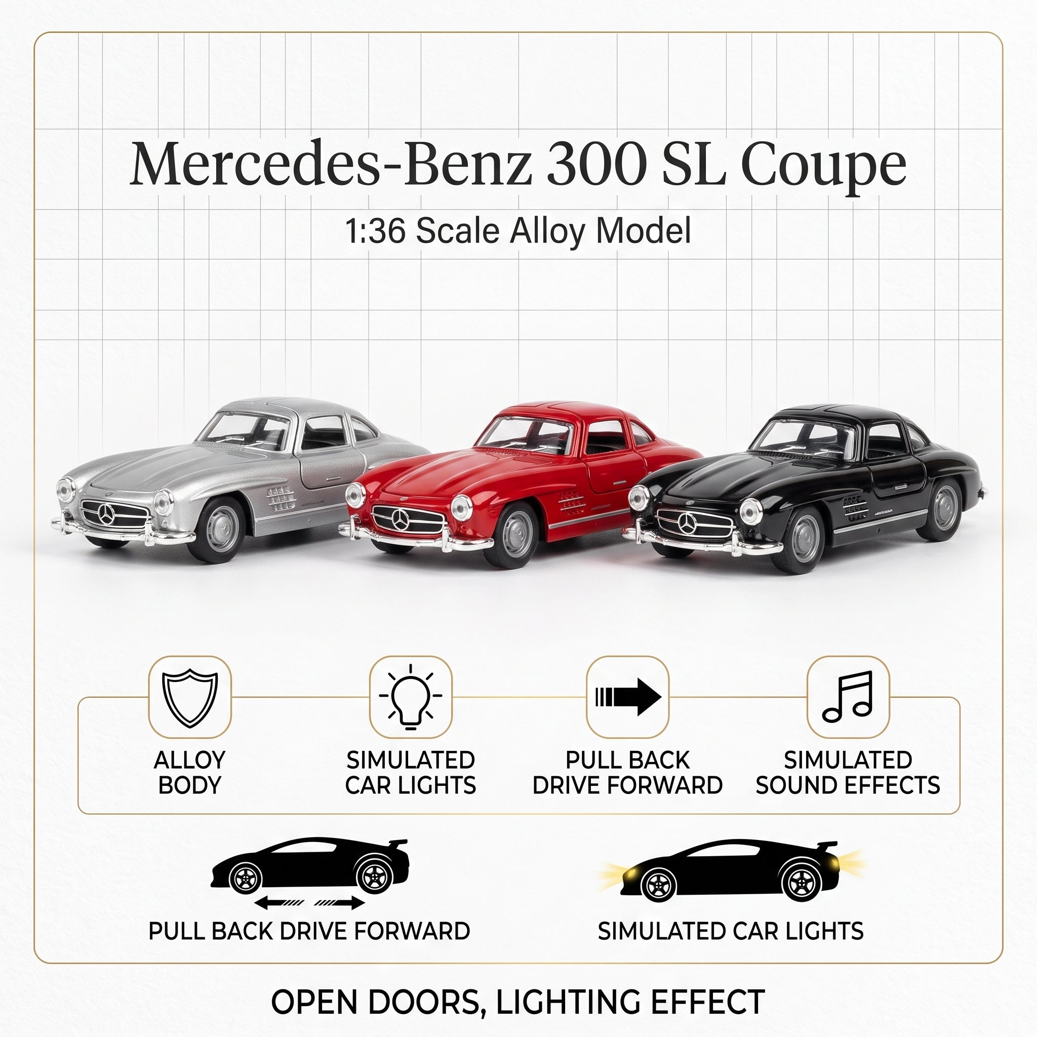 Mercedes-Benz 300 SL Coupe 1:36 DIE-CAST