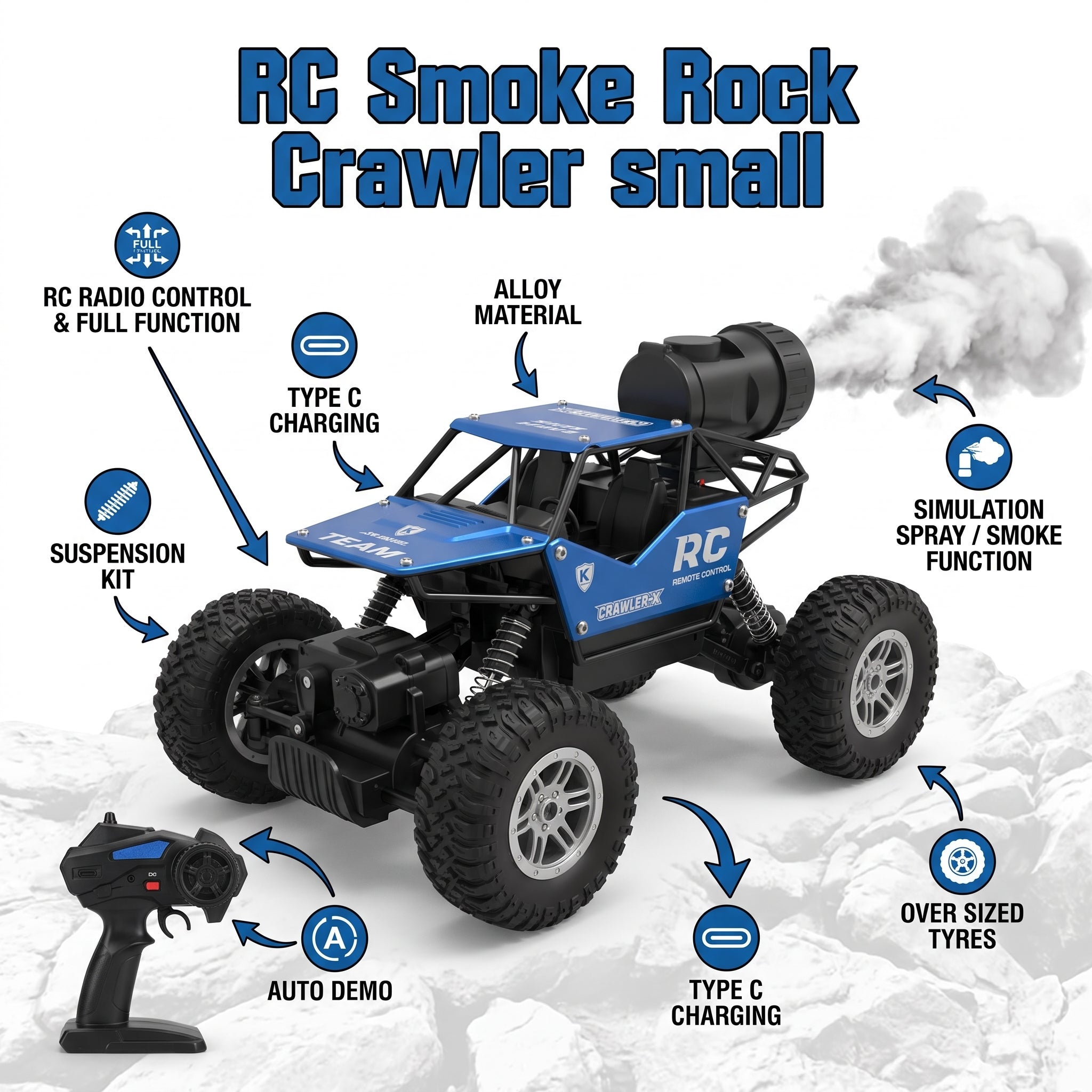 Rc Smoke Rock Crawler Small