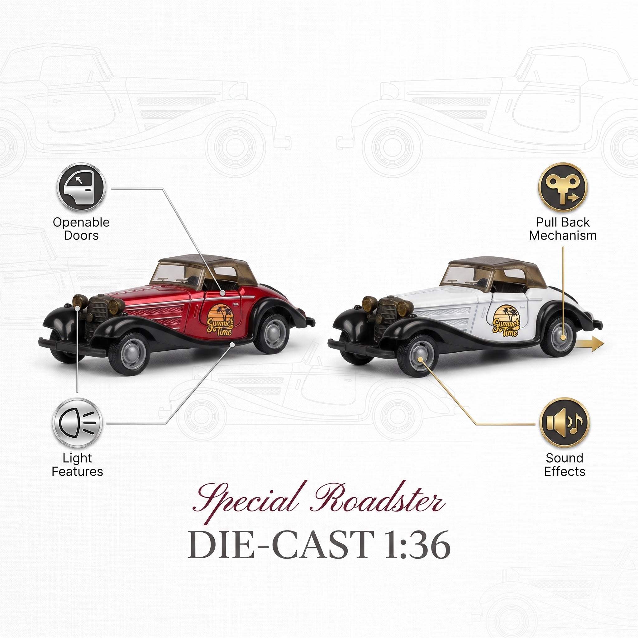 Mercedes Benz Roadster DIE-CAST 1:36